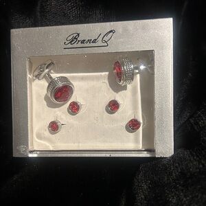 Brand Q Red Gemstone Cuff Links